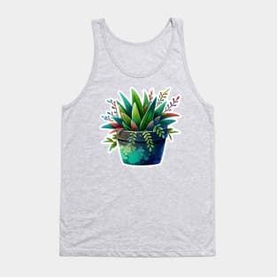 Watercolor plant sticker Tank Top